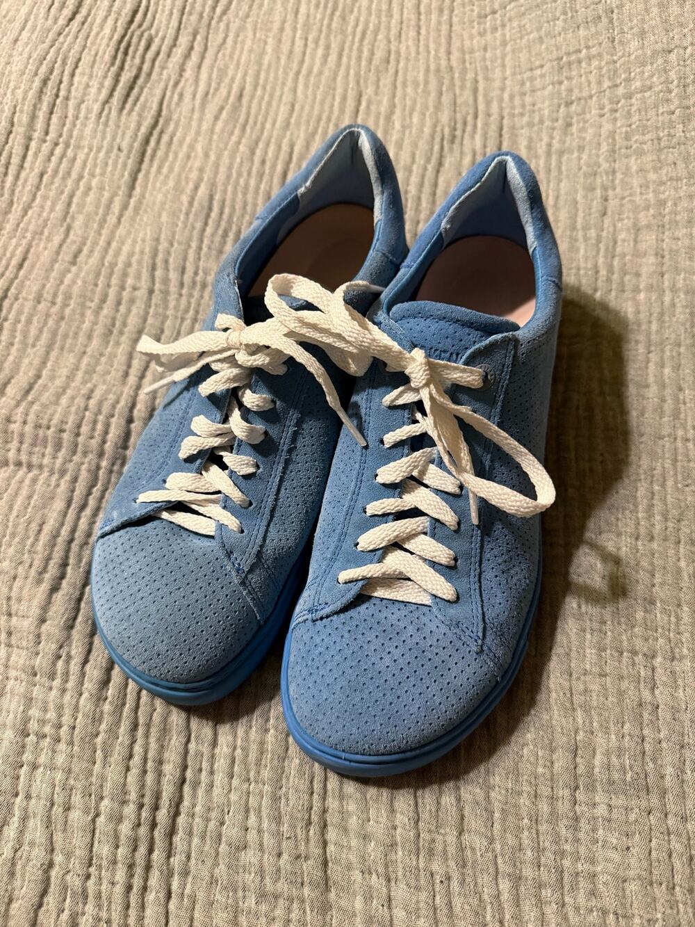 Birkenstock Bend Low Sneaker Elemental Sky Blue Suede Sz 38 US Women’s 7 Lace Up